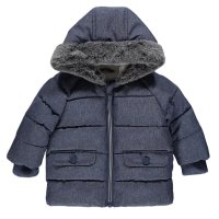 GX550B: Blue Textured Padded Coat (12-24 Months)